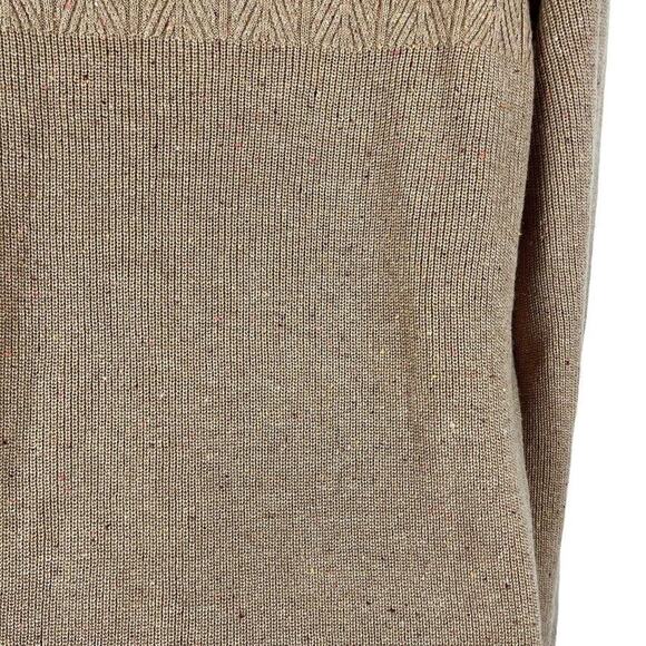 Talbots Womens Tan Cable Knit Cotton Blend Long Sleeve Pullover Thin Sweater M - Picture 12 of 16